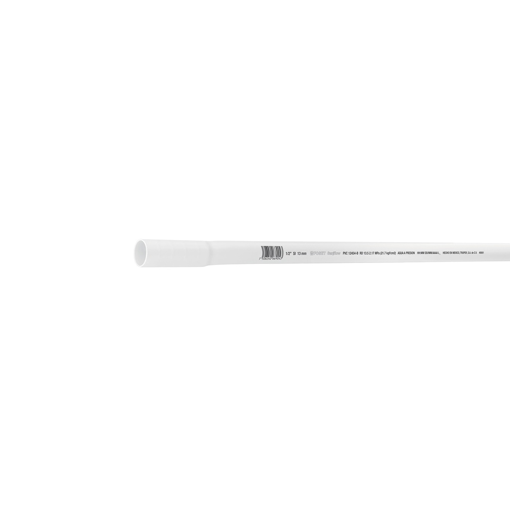 Tubo de 3 m de PVC de 1/2' hidráulico RD 21, Foset