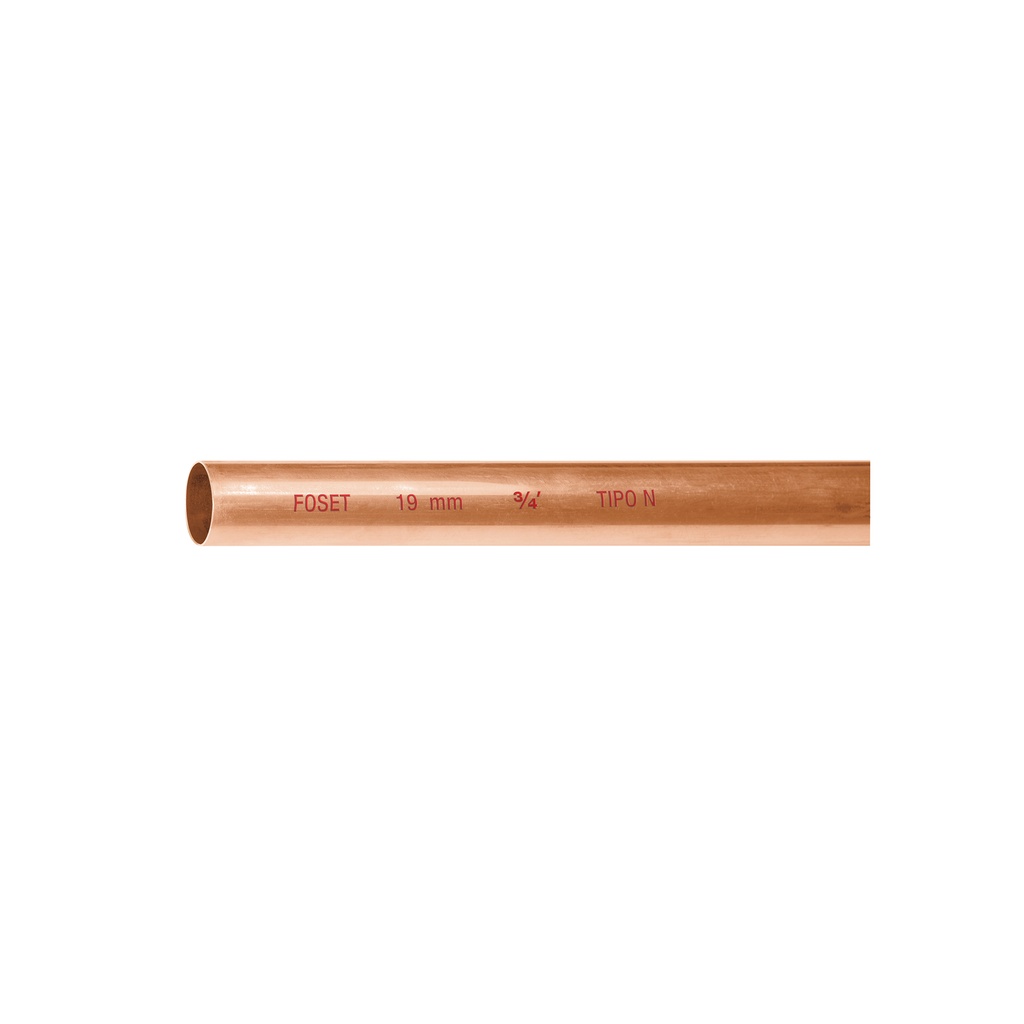 Tubo de 3/4' de cobre tipo 'N' , de 3 m, Foset - Pag 710