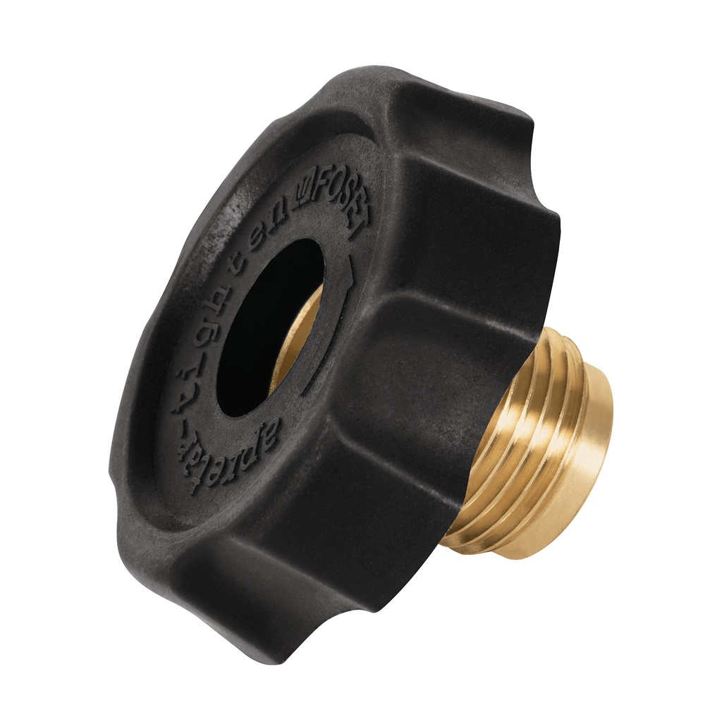 Tuerca izquierda de latón 7/8' con maneral plástico, Foset