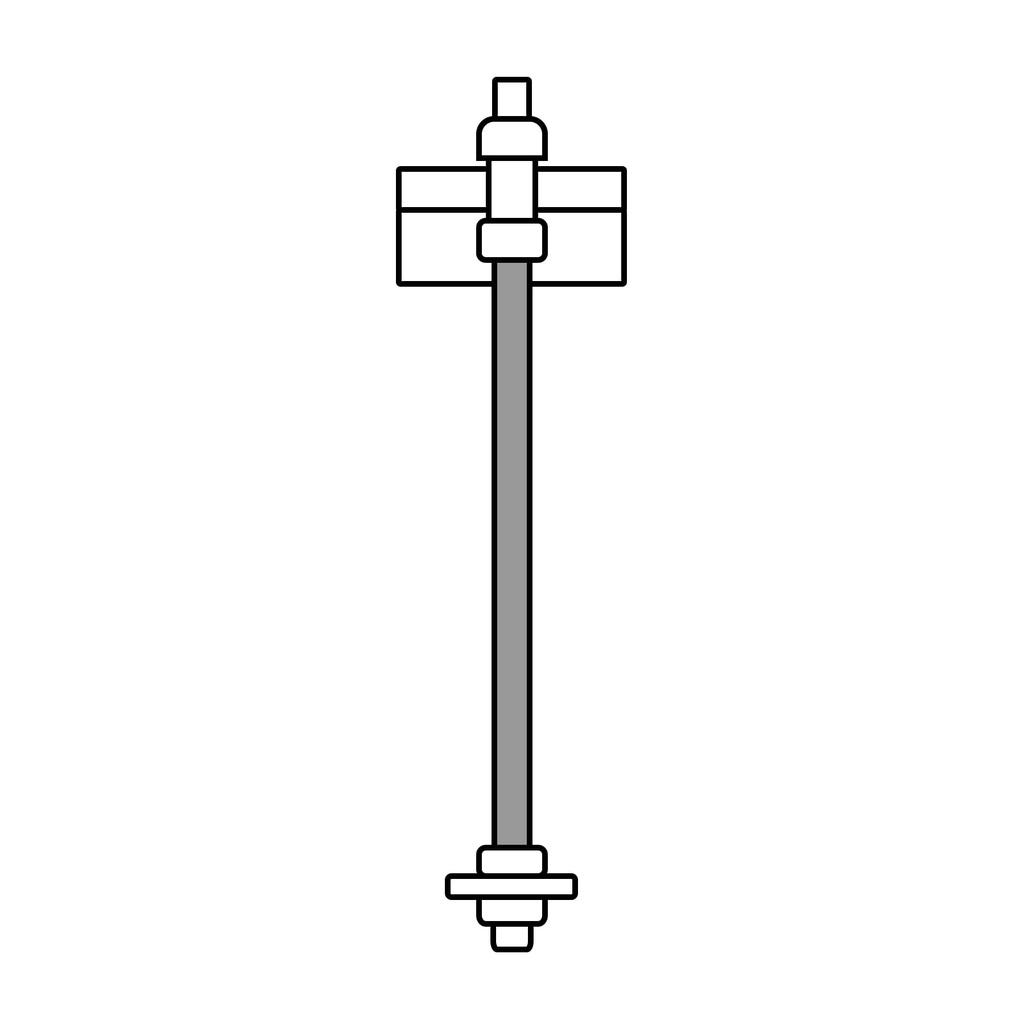 [T42413] Varilla roscada de 1 m x 3/8', Fiero