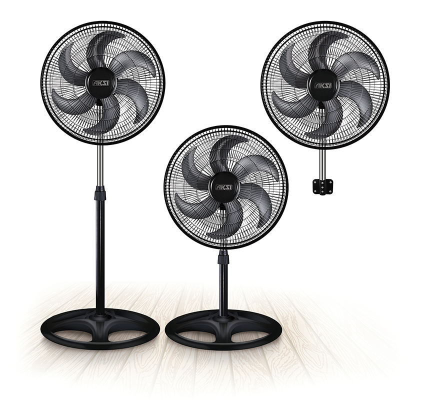 Ventilador de piso, pedestal y parded de 18""