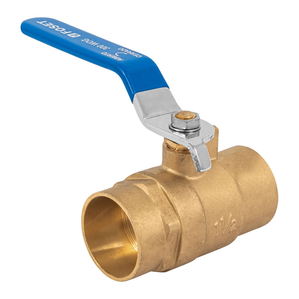Válvula de esfera de latón, soldable 1-1/2', Foset - Pag 536