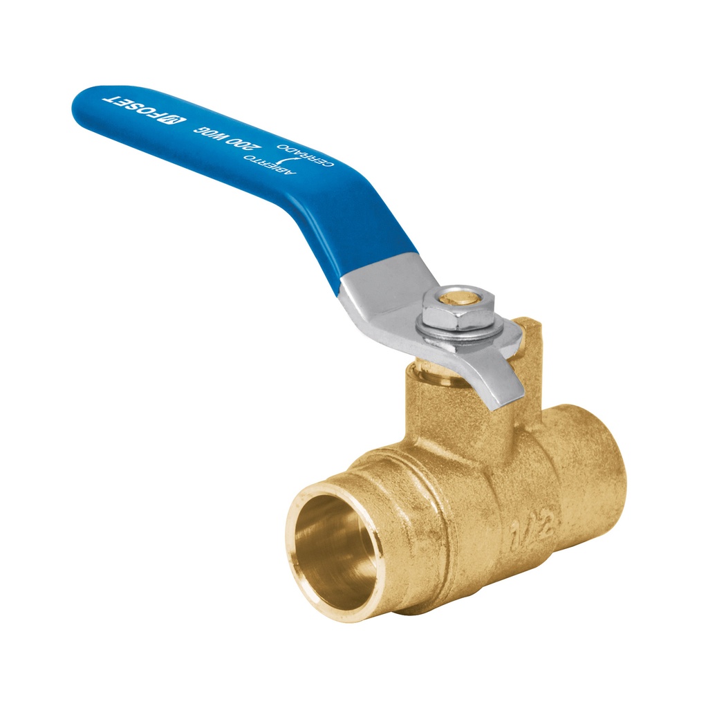 Válvula de esfera, de latón, soldable, 1/2', alta presión