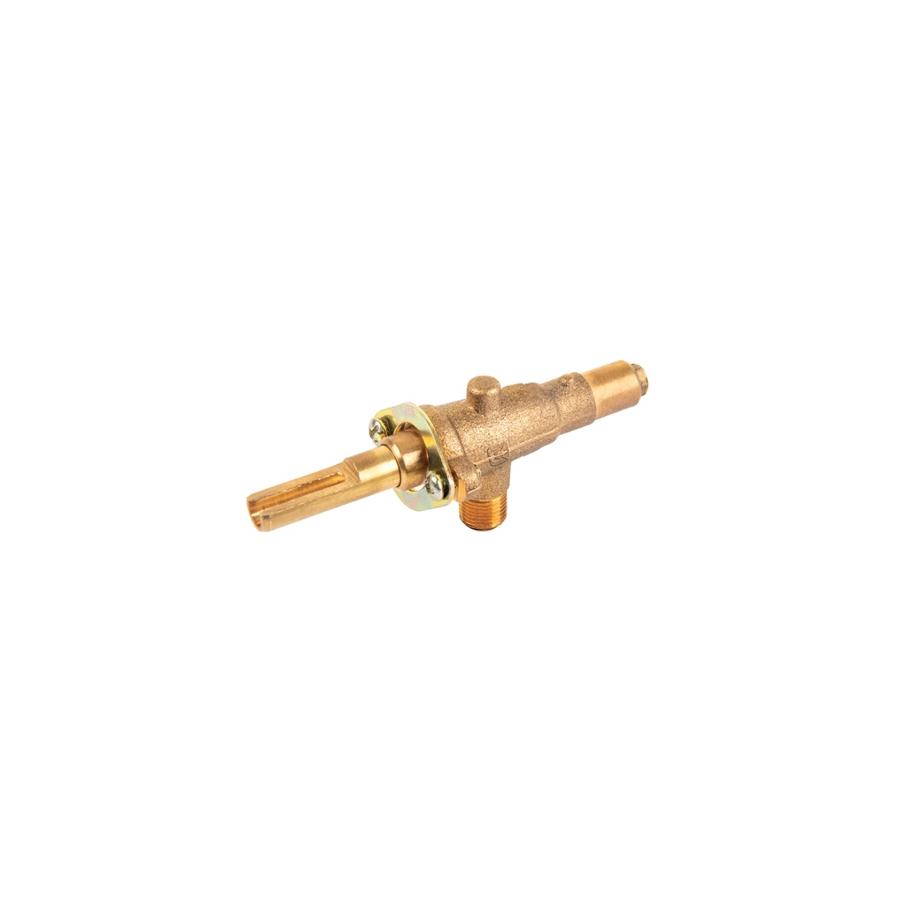 Válvula horizontal de latón 1/8' para gas LP, sin maneral