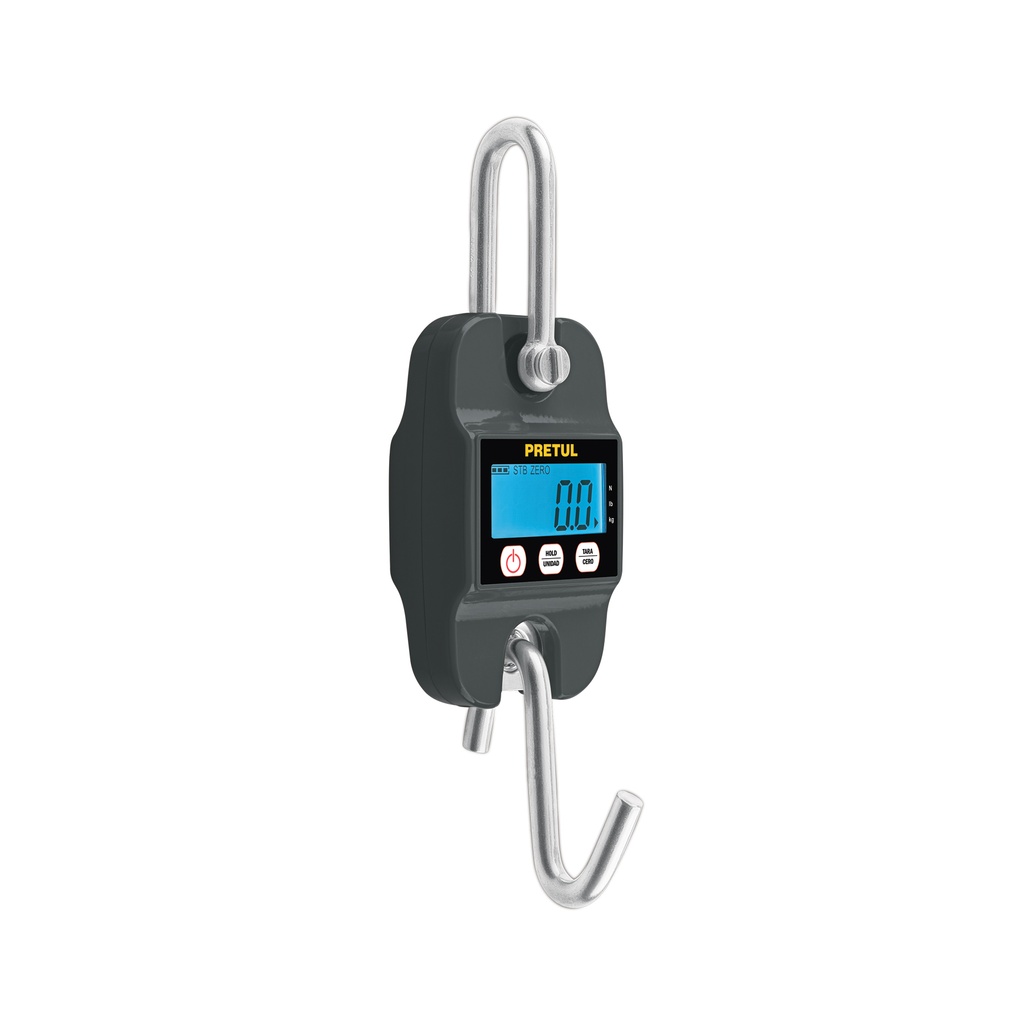 Báscula electrónica colgante, de pilas, 300 kg, PRETUL