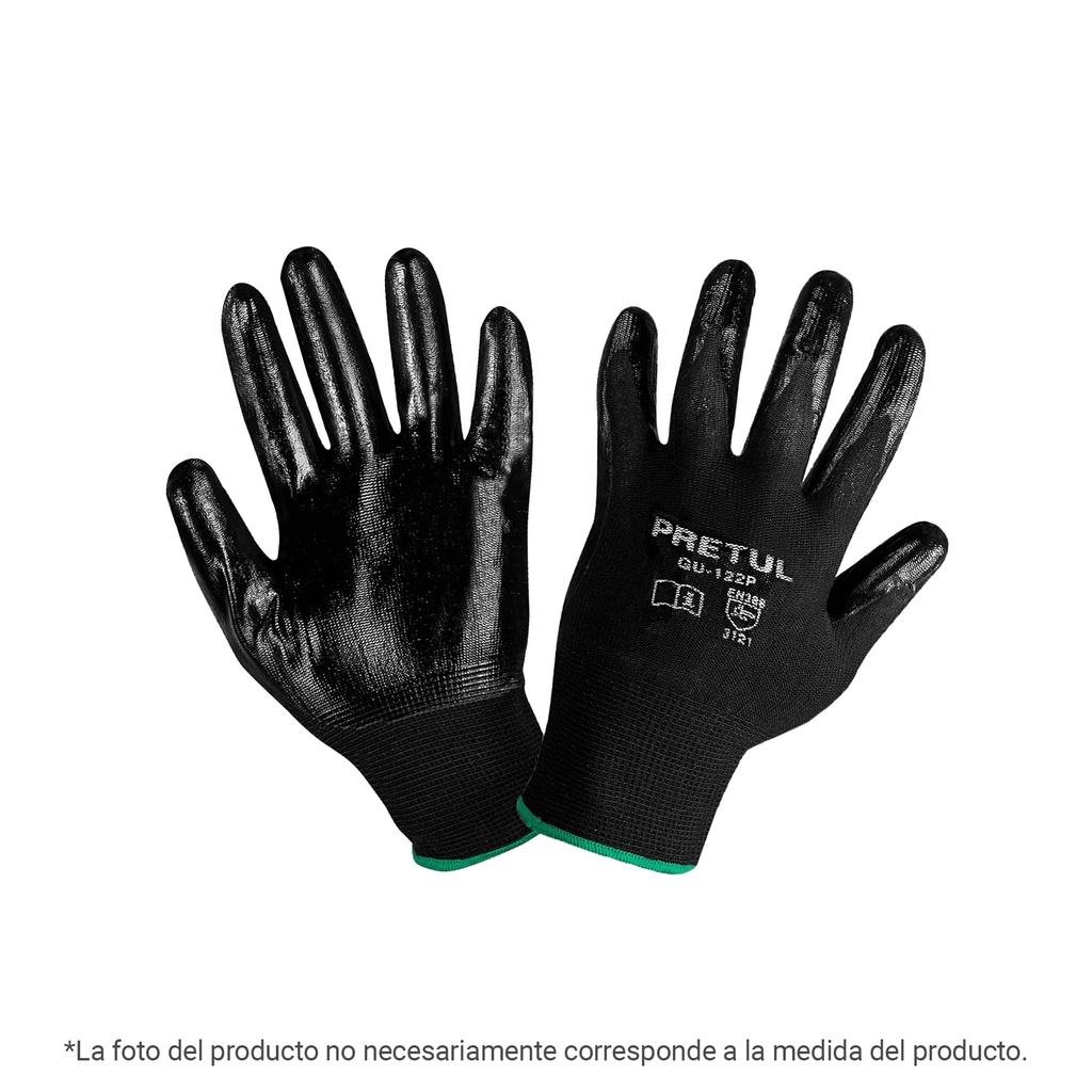 Guantes de nylon recubiertos de nitrilo, XG, Pretul