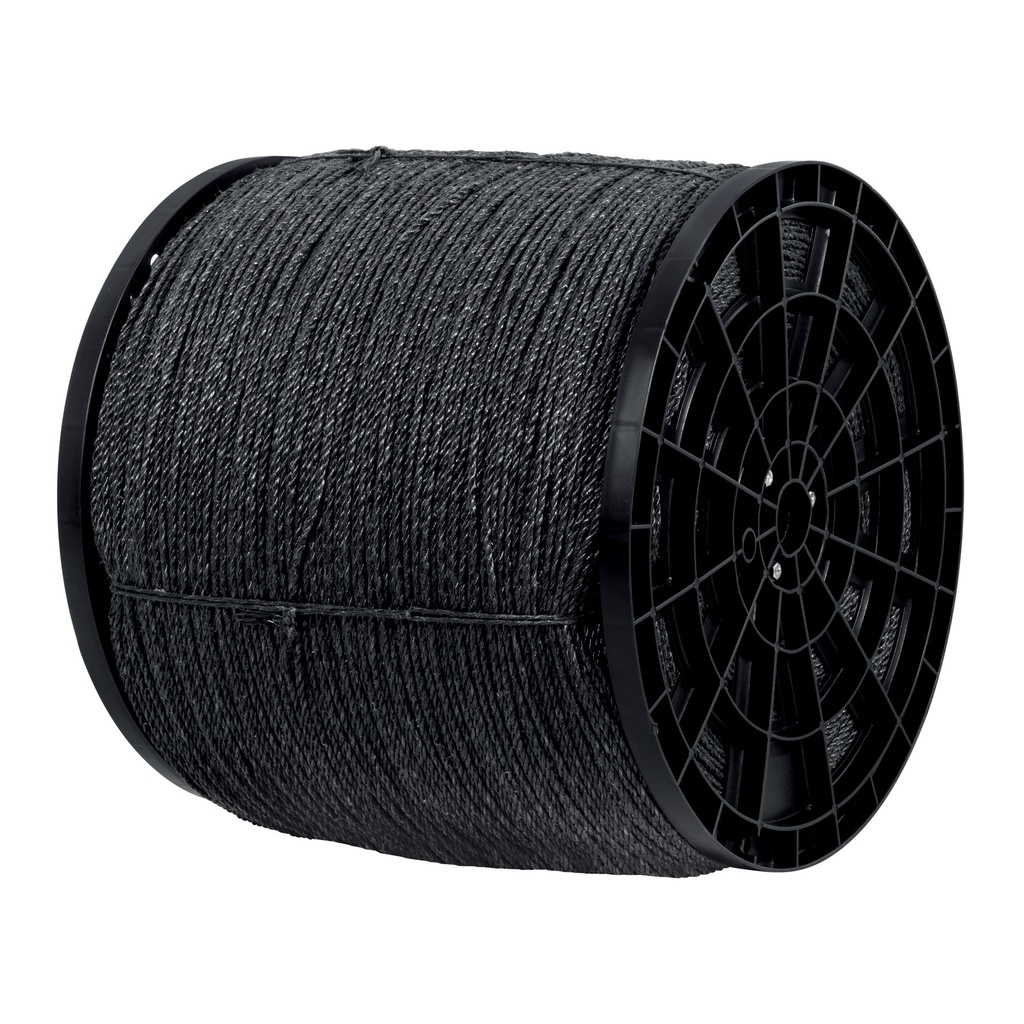 Kilo de cuerda negra de polipropileno 4 mm, carrete 20kg