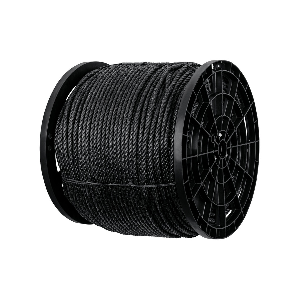 Kilo de cuerda negra de polipropileno 10 mm, carrete 20kg