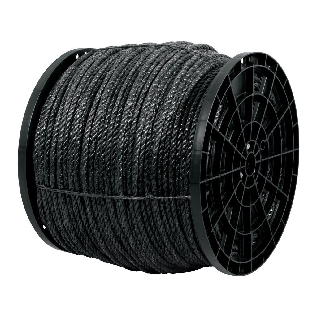 Kilo de cuerda negra de polipropileno 11 mm, carrete 20kg