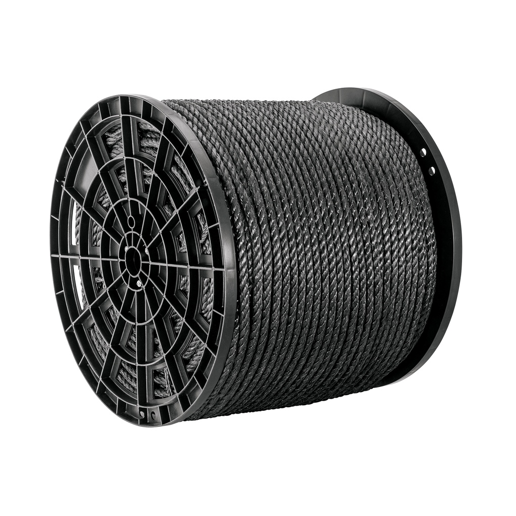 Kilo de cuerda negra de polipropileno 13 mm, carrete 30kg