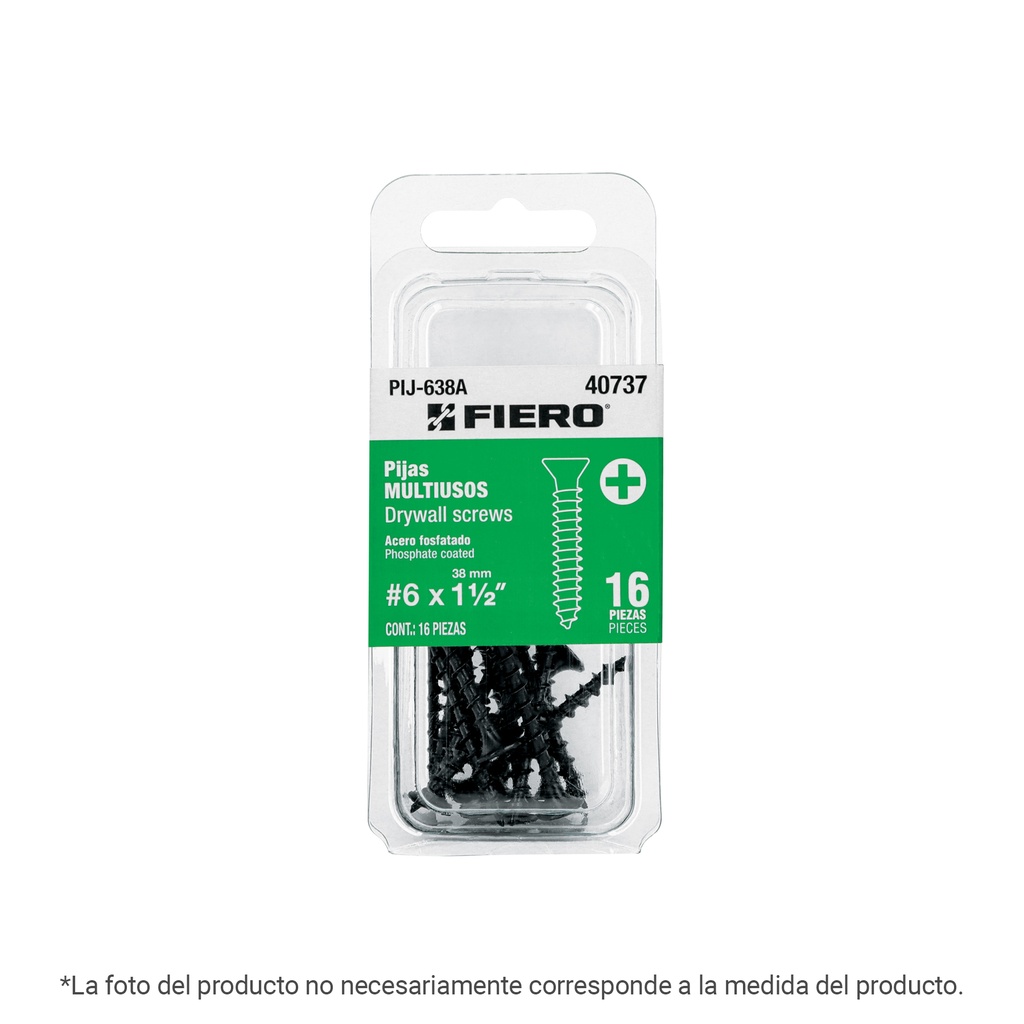 Blíster con 8 pijas #10 x 2' multiusos, Fiero - Pag 565,574