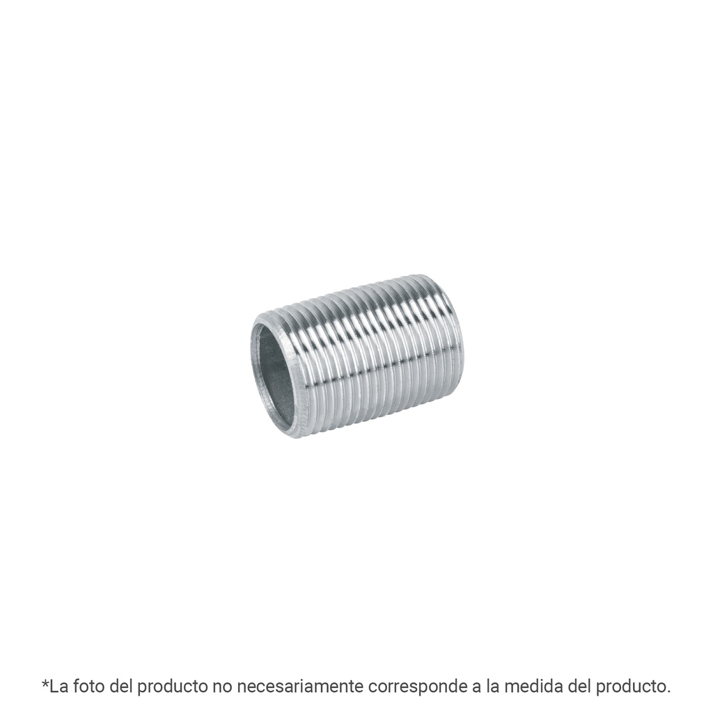 Niple de acero galvanizado 1/4' cuerda corrida, FOSET