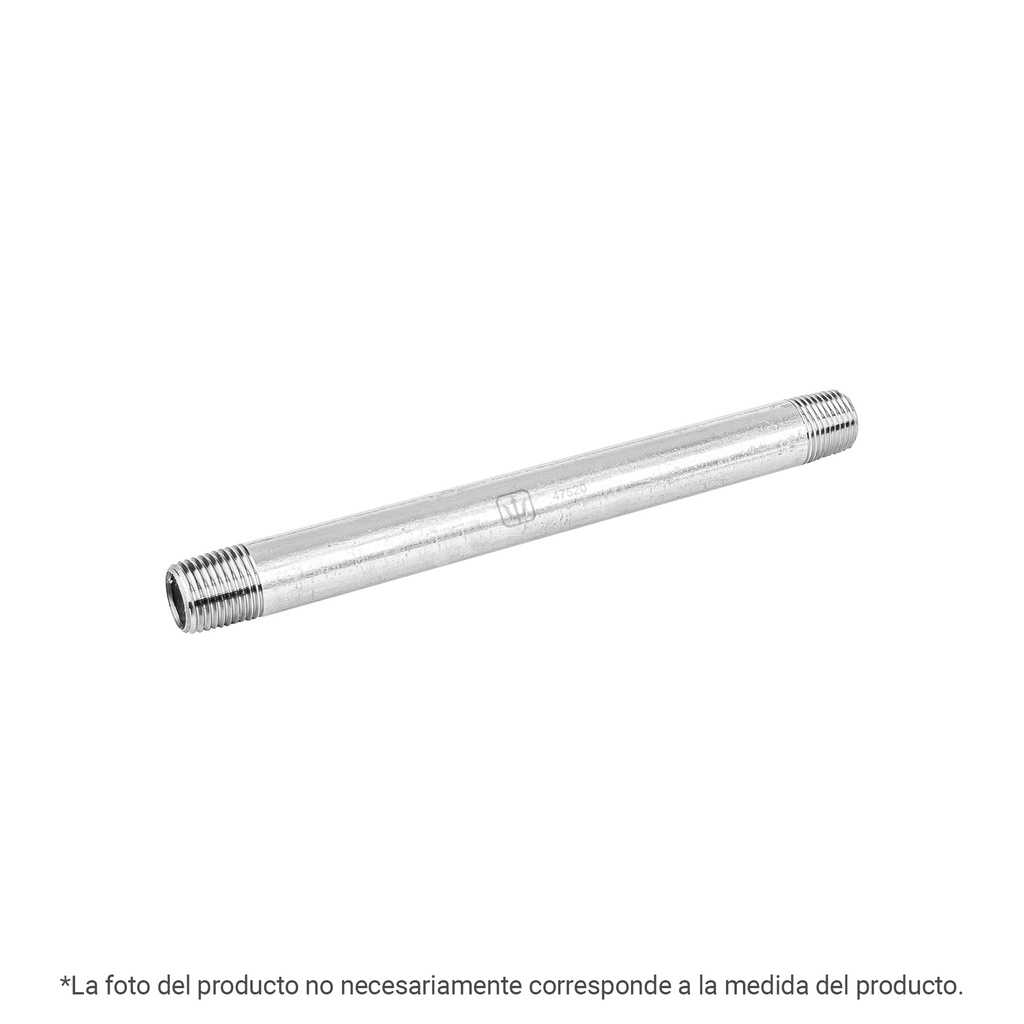 Niple de acero galvanizado 1/4' x 4', Foset