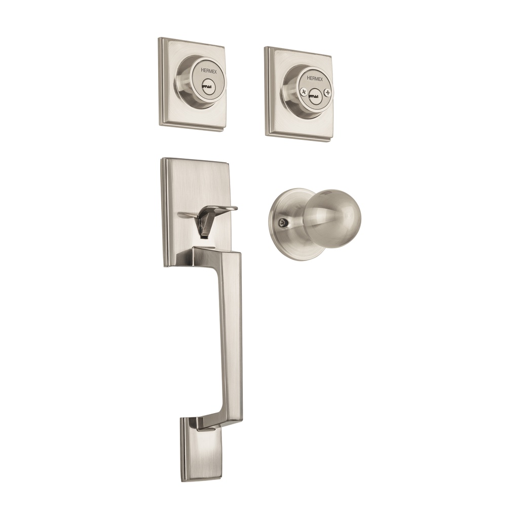 Jaladera y perilla Porto llave-llave, níquel satin , Hermex - Pag 590