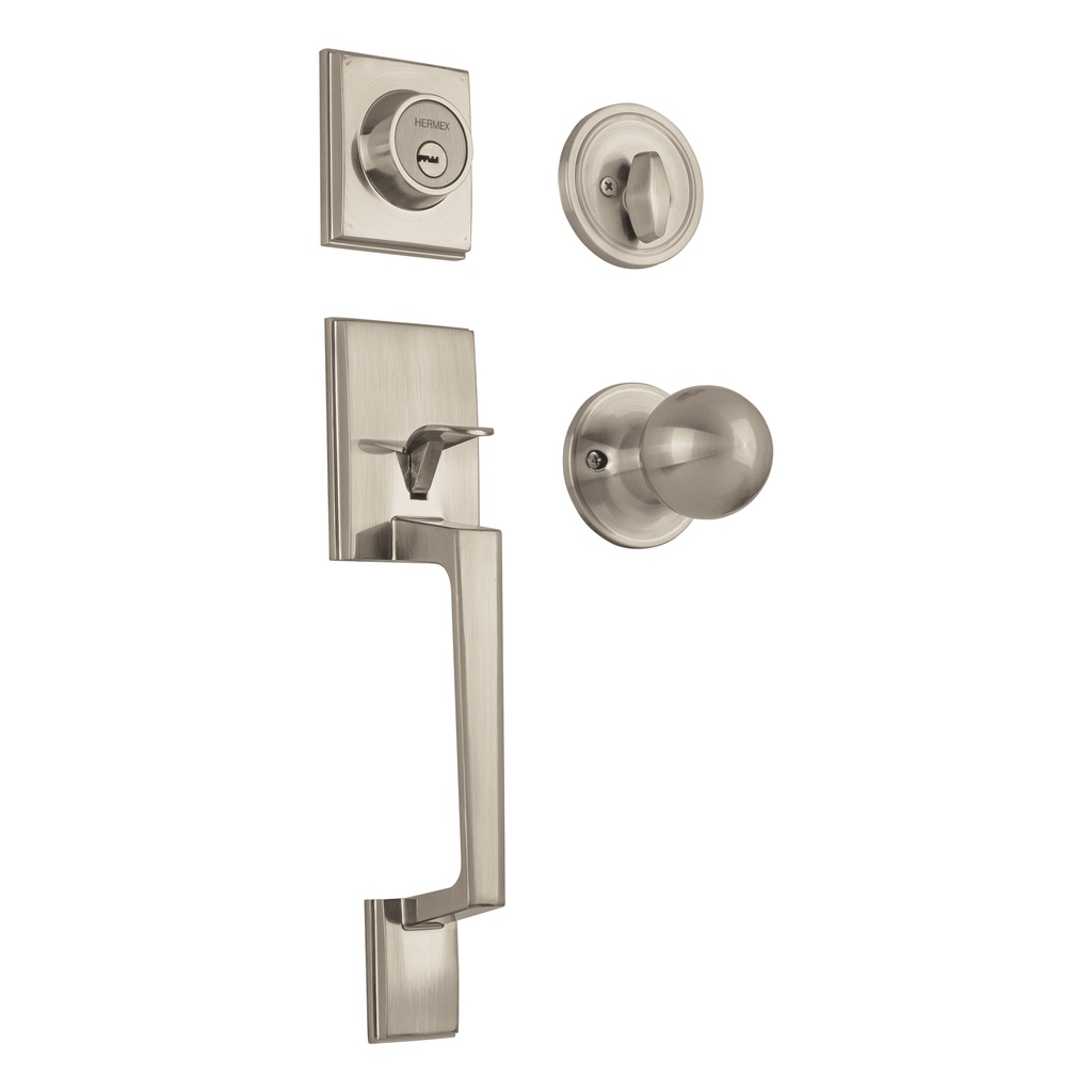 Jaladera y perilla, Porto llave-mariposa, níquel satín