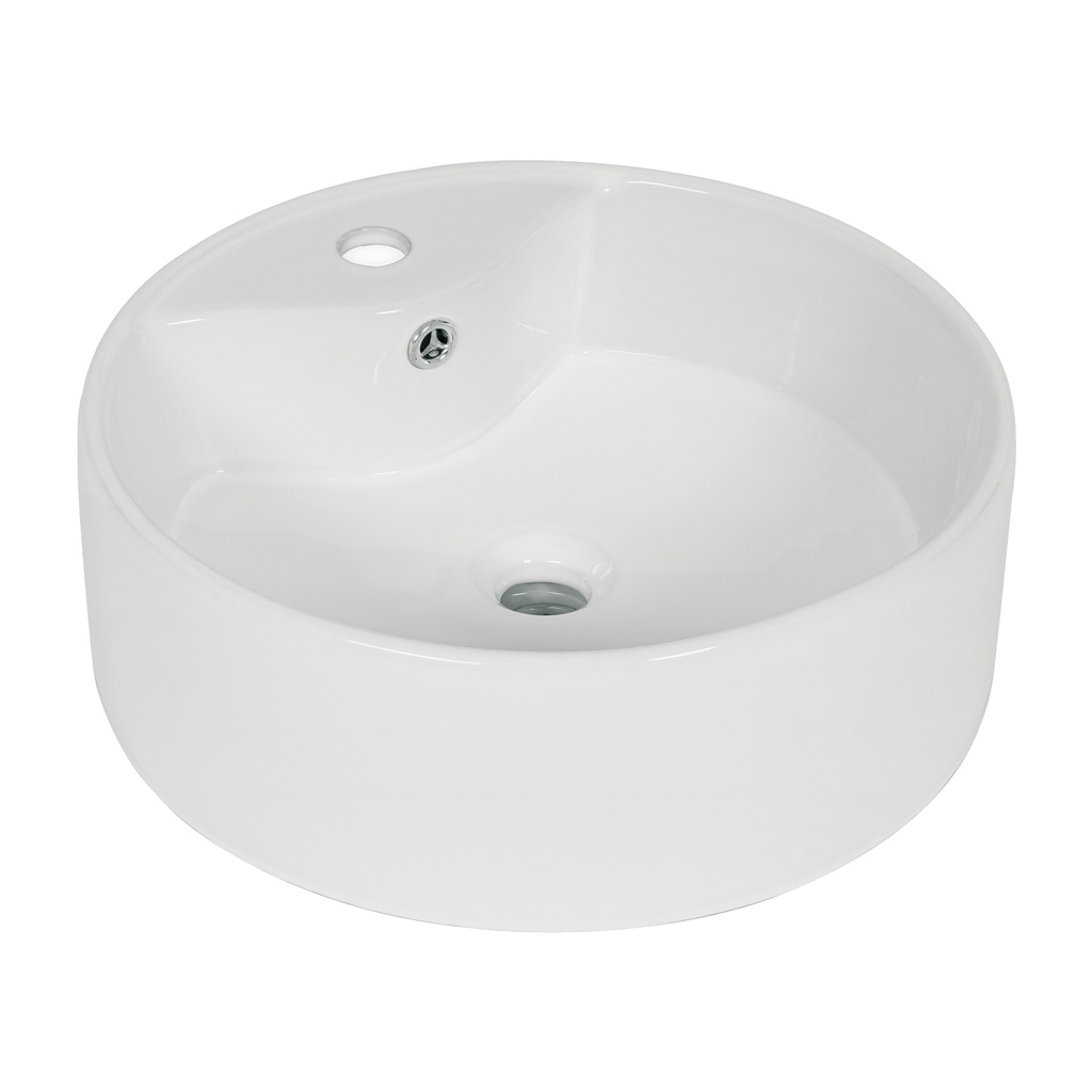 Lavabo de porcelana de sobreponer redondo, blanco, FOSET - Pag 542