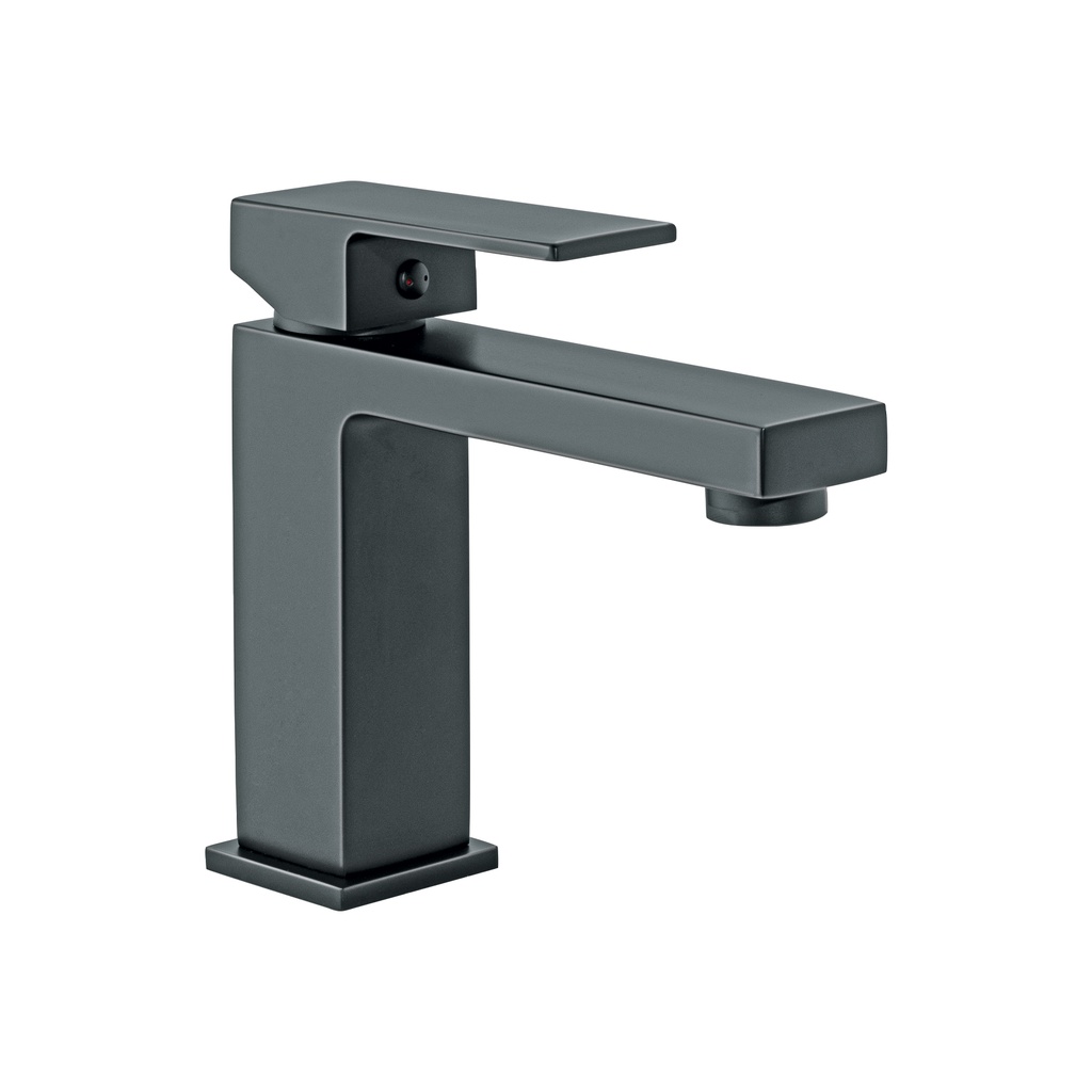 Monomando corto para lavabo, negro, FOSET KUBO