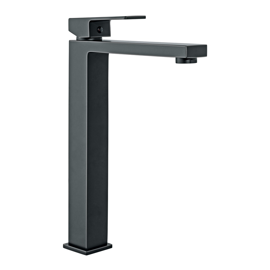 Monomando alto para lavabo, negro, FOSET KUBO