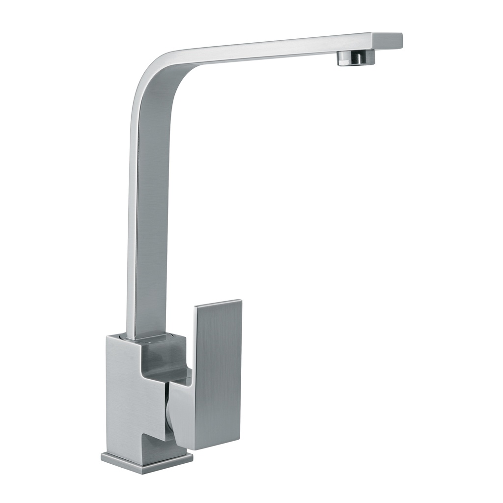 Monomando cuello alto para fregadero, satín, FOSET KUBO