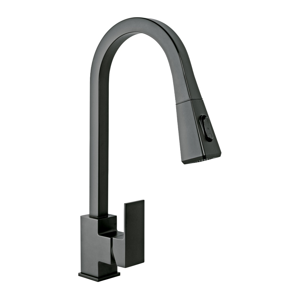 Monomando nariz retráctil para fregadero,negro, FOSET KUBO - Pag 486