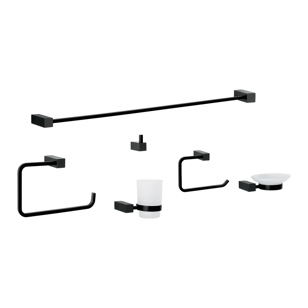 Juego de 6 accesorios para baño, negro, FOSET KUBO - Pag 487