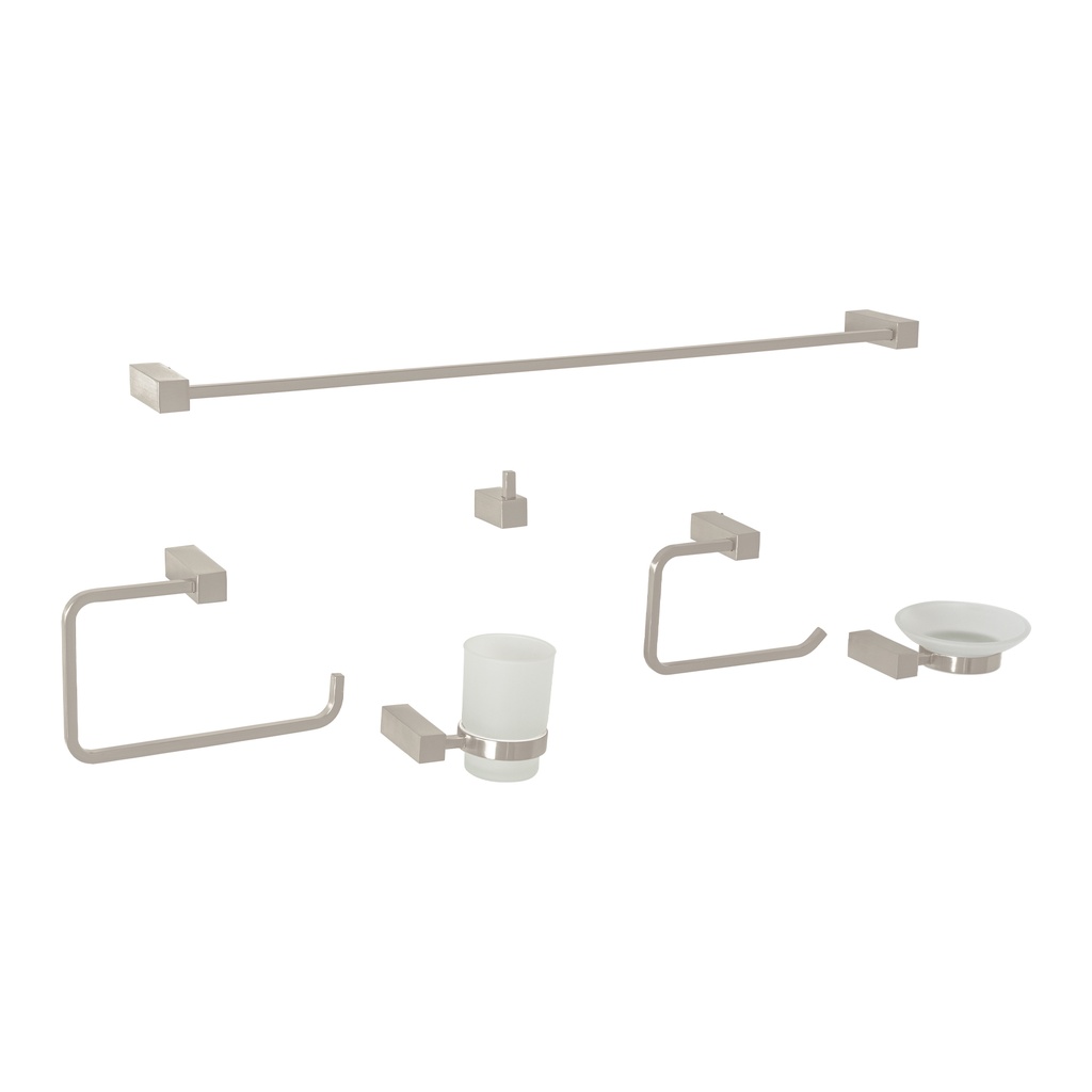 Juego de 6 accesorios para baño, satín, FOSET KUBO - Pag 487