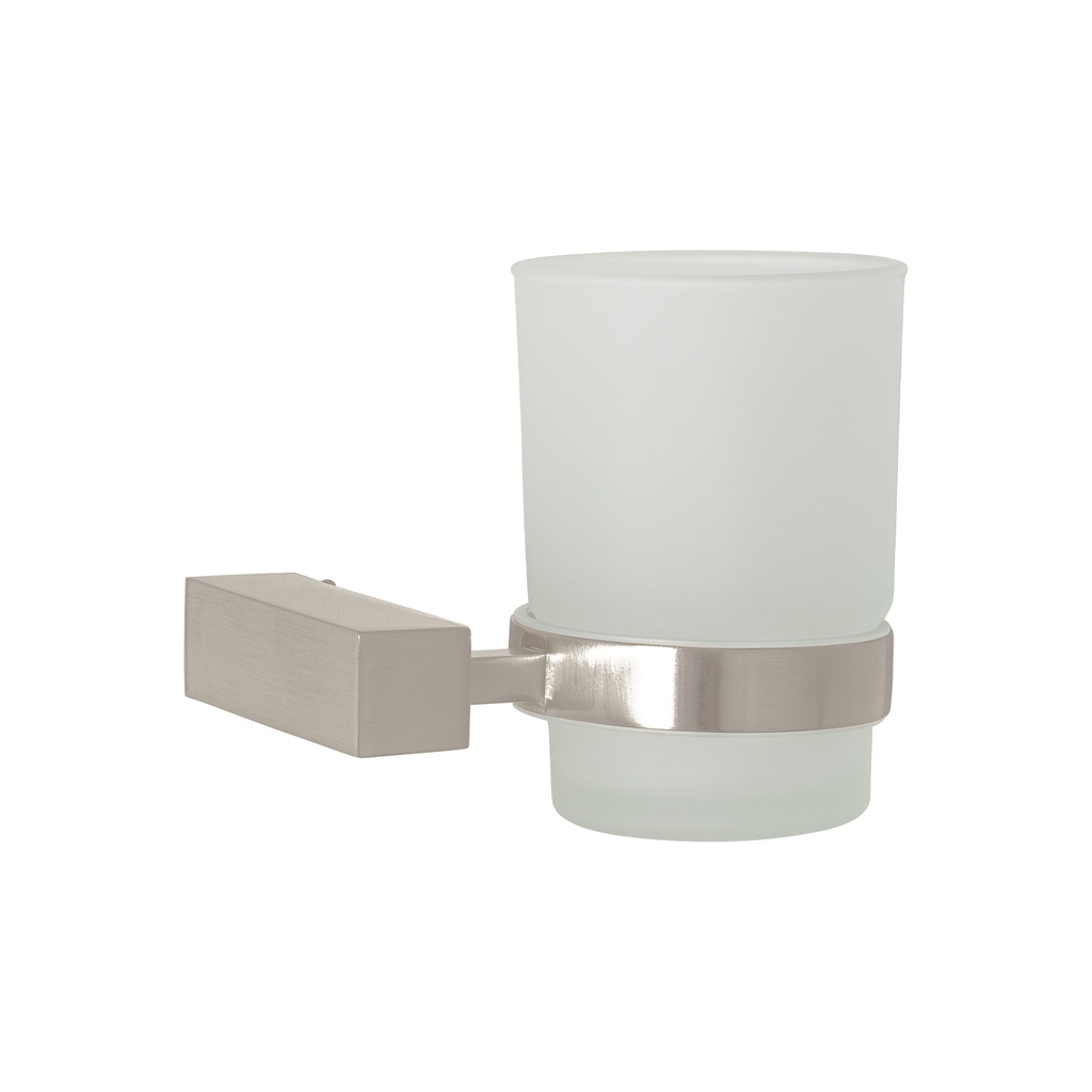 Portavaso cepillero con vaso de vidrio, satín, FOSET KUBO - Pag 487