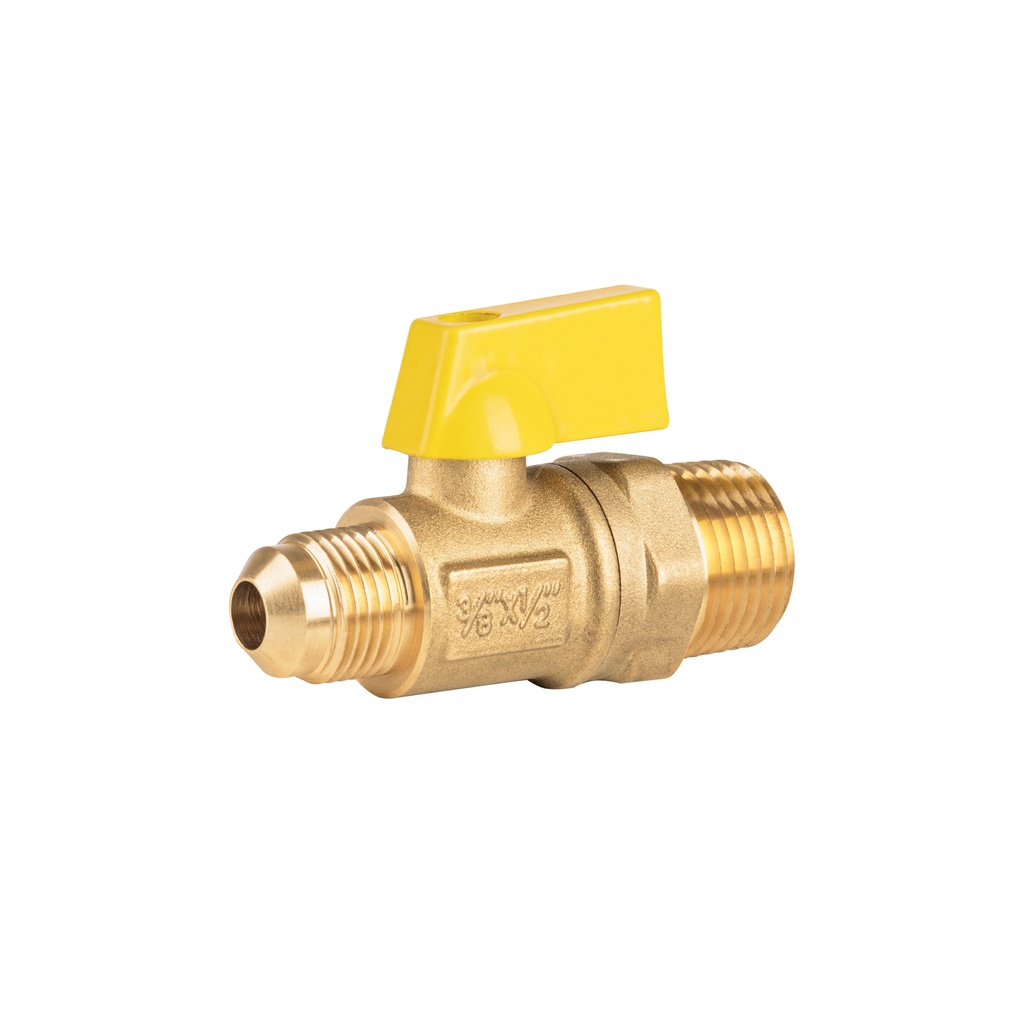 Válvula de control de latón p/gas,3/8x1/2'Flare/macho, FOSET