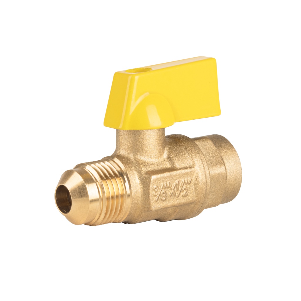 Válvula de control de latón p/gas,3/8x1/2' Flare/sold. FOSET