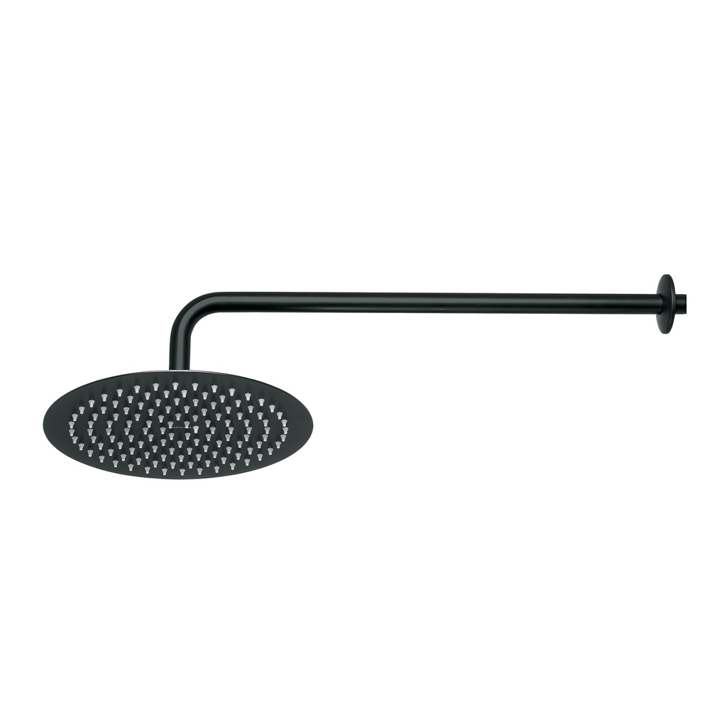Regadera plato redondo 10' con brazo, negro, FOSET RIVIERA - Pag 493