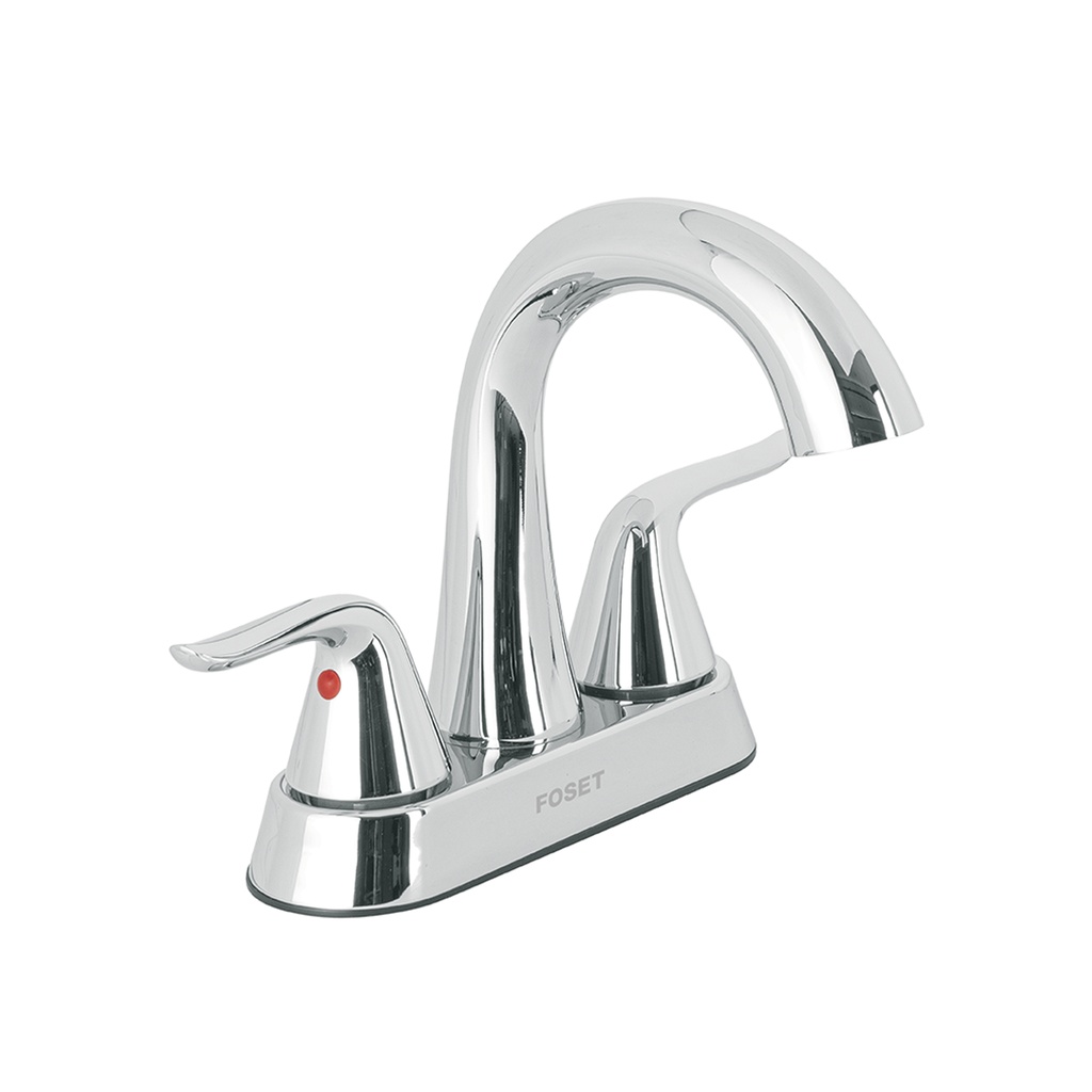 Mezcladora lavabo 4' cromo, cuello alto, palanca, FOSET AERO