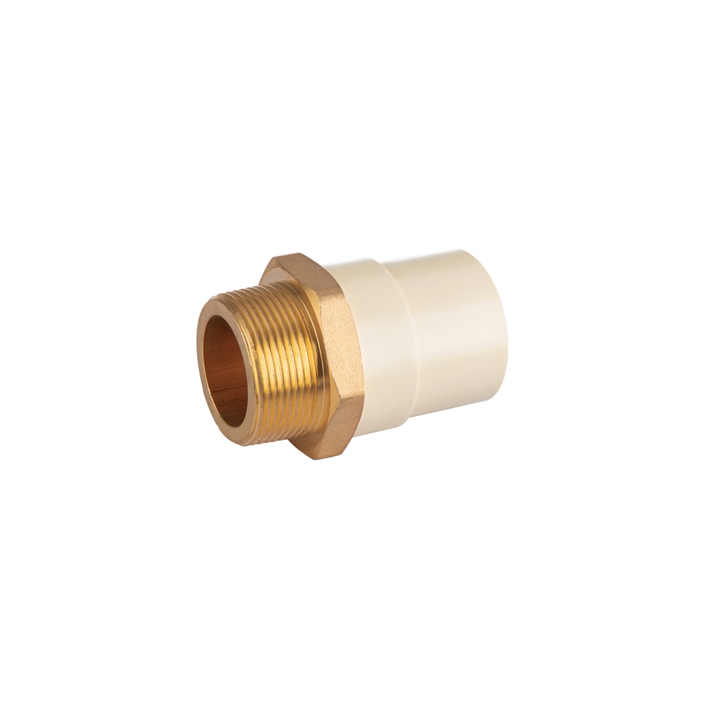 Adaptador CPVC, 1-1/2', macho inserto metálico-latón, FOSET
