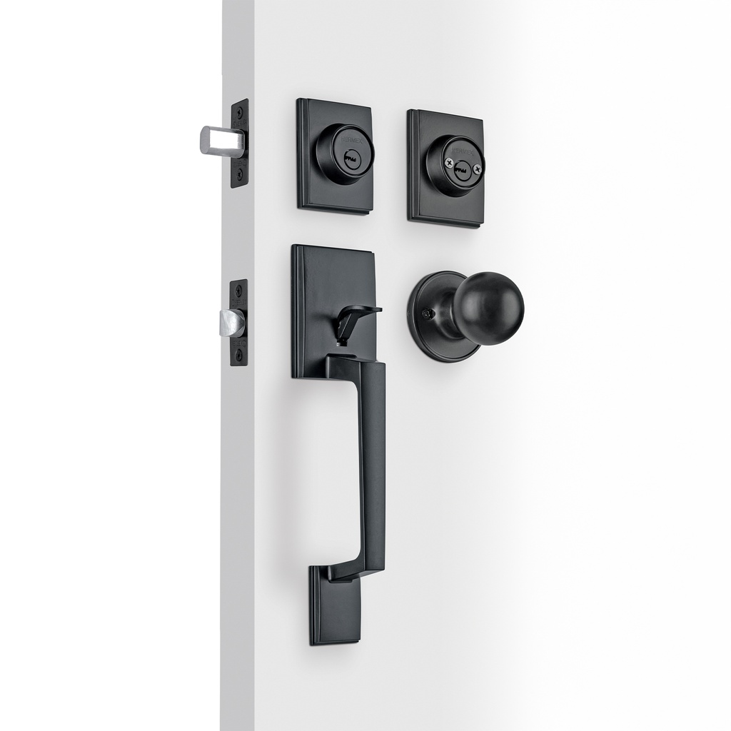 Jaladera y perilla Porto llave-llave, negro