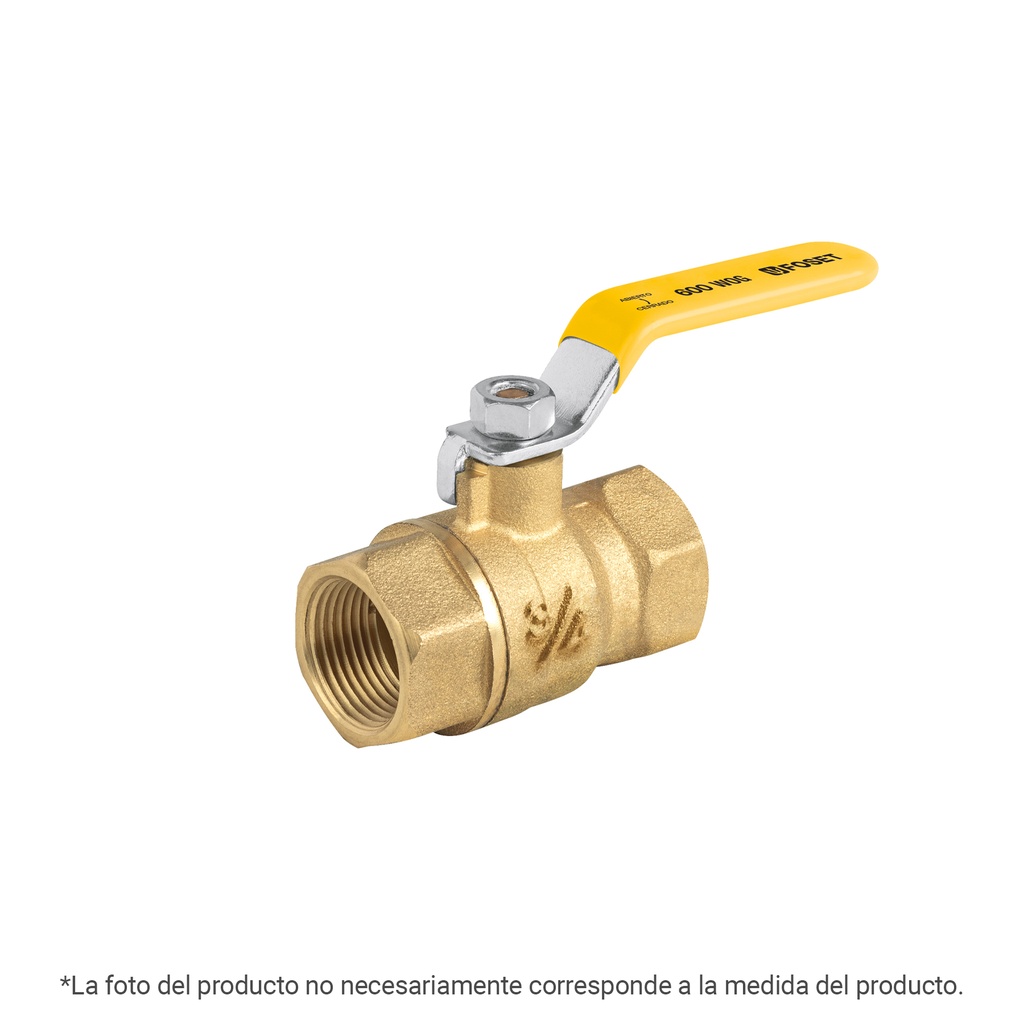 Válvula de esfera para gas, roscable, 2', alta presión