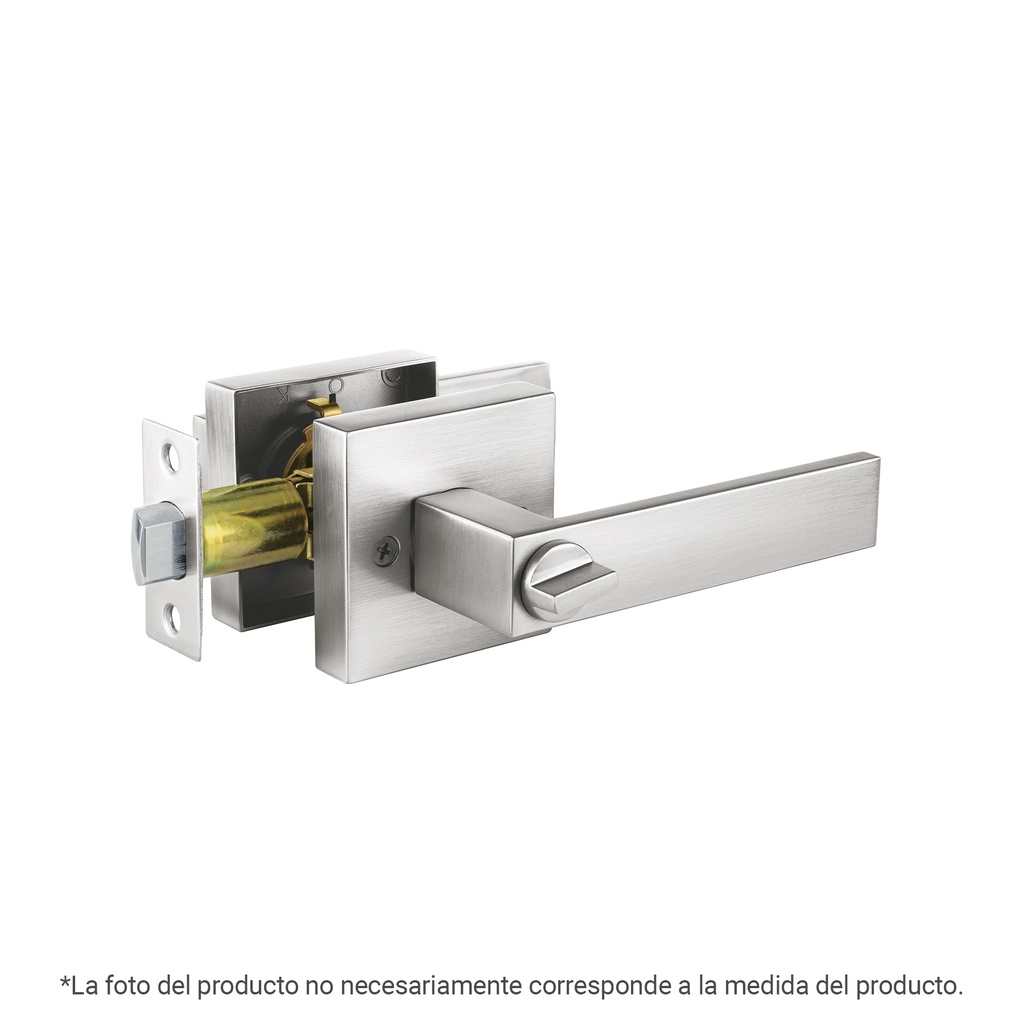 Cerradura manija 'Módena' p/recámara, cromo mate, cil latón