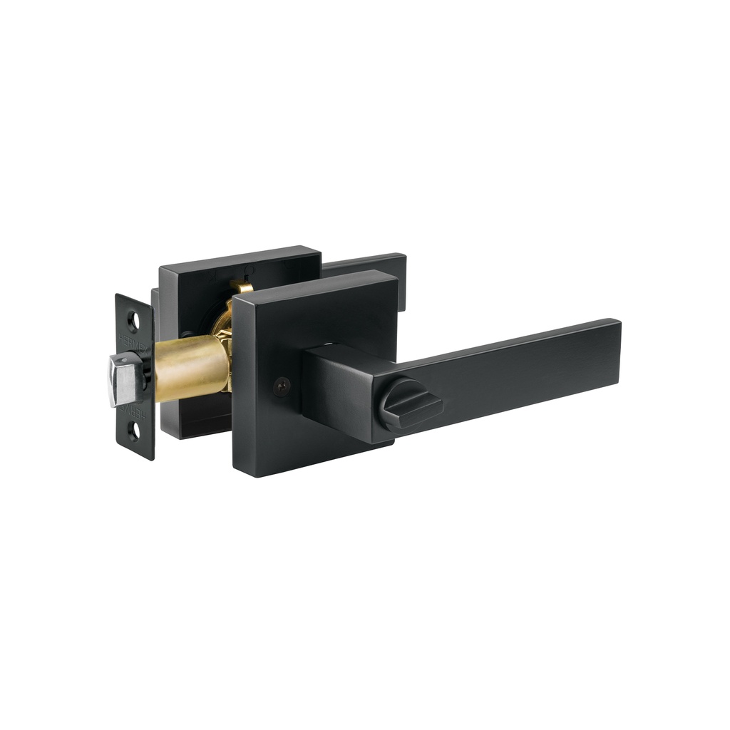 Cerradura manija 'Módena' p/baño, negro, cil latón