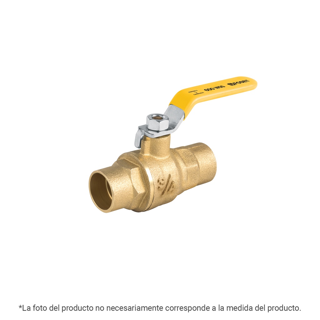 Válvula de esfera para gas, soldable, 1/2', alta presión