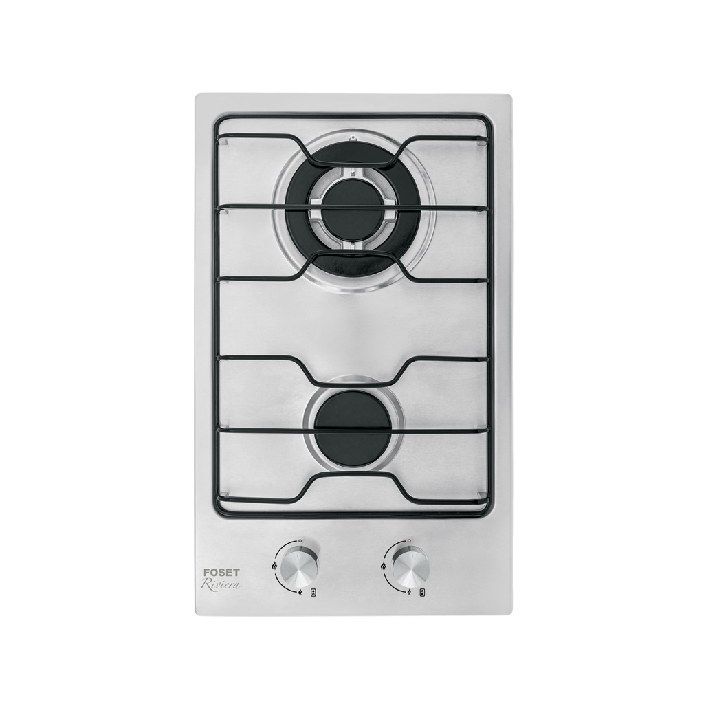 Parrilla gas empotrable 30cm, 2 quem, inox, esmalte, Foset - Pag 544