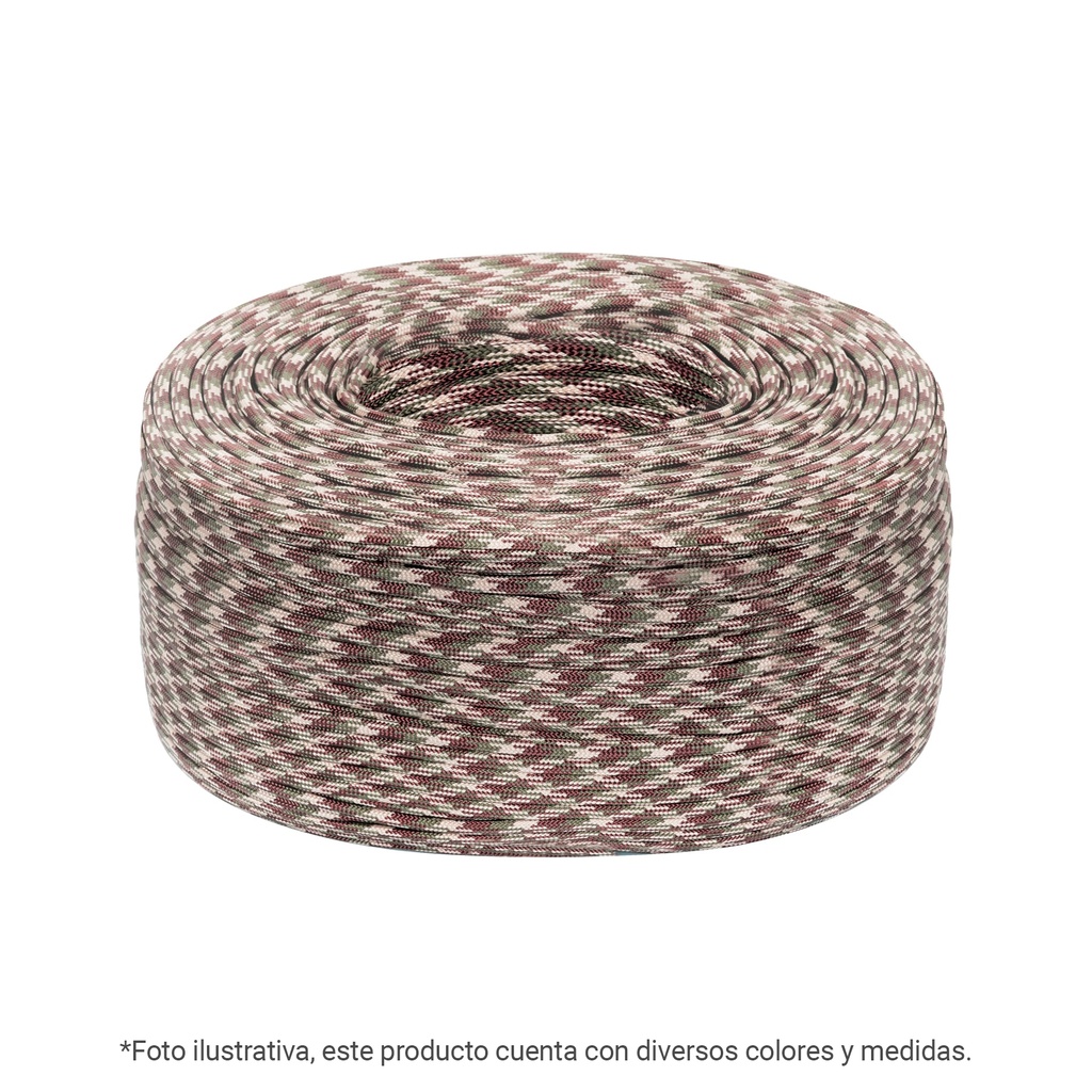 Piola de nylon paracord de 4mm, rollo, negro, 1kg, Fiero