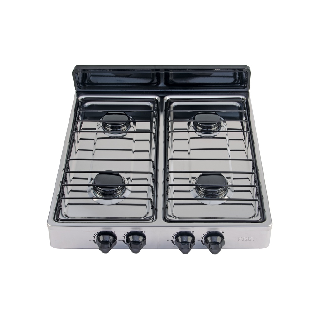 Parrilla de gas de sobreponer,4 quemadores, inox, FOSET AERO