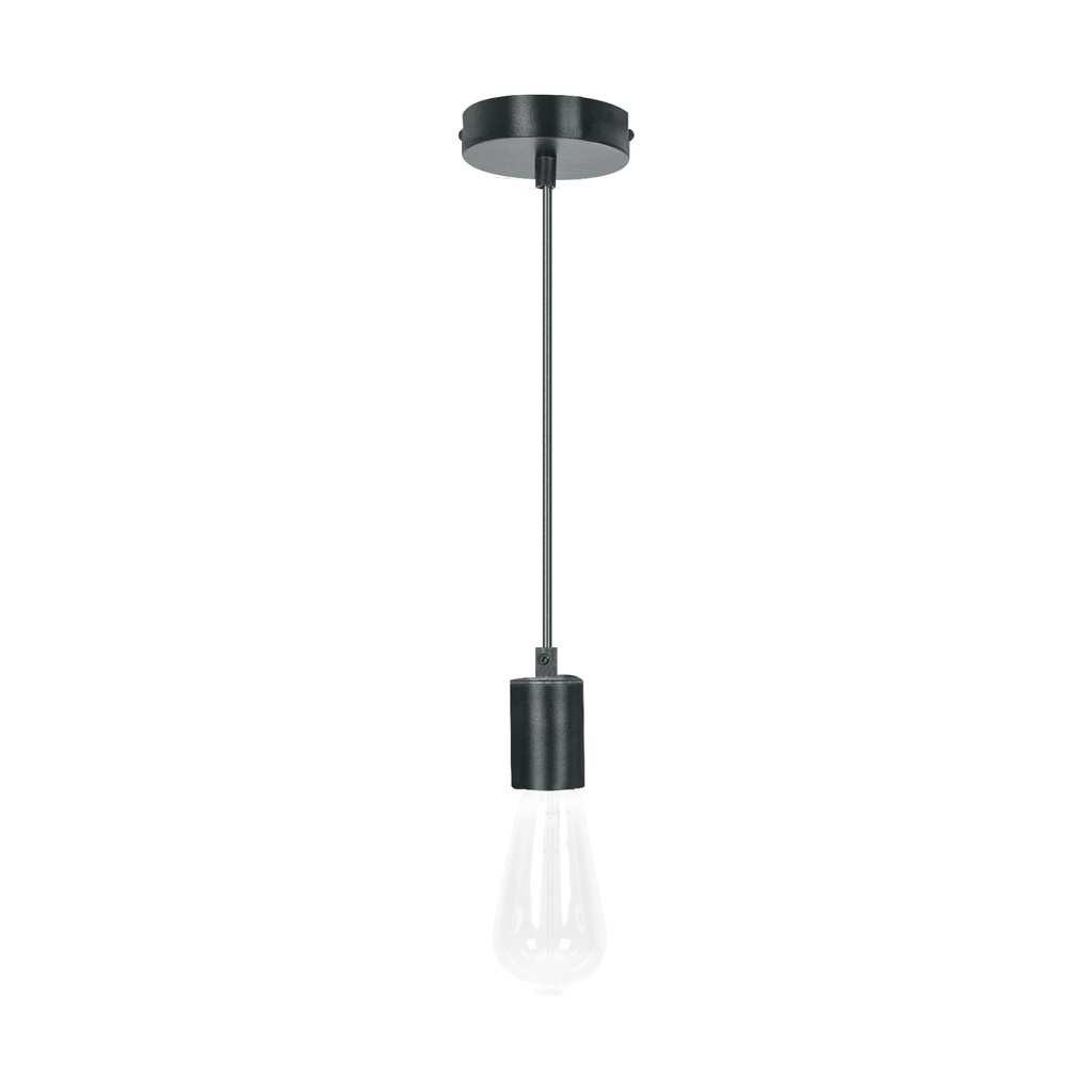 Socket colgante metálico, negro, VOLTECK