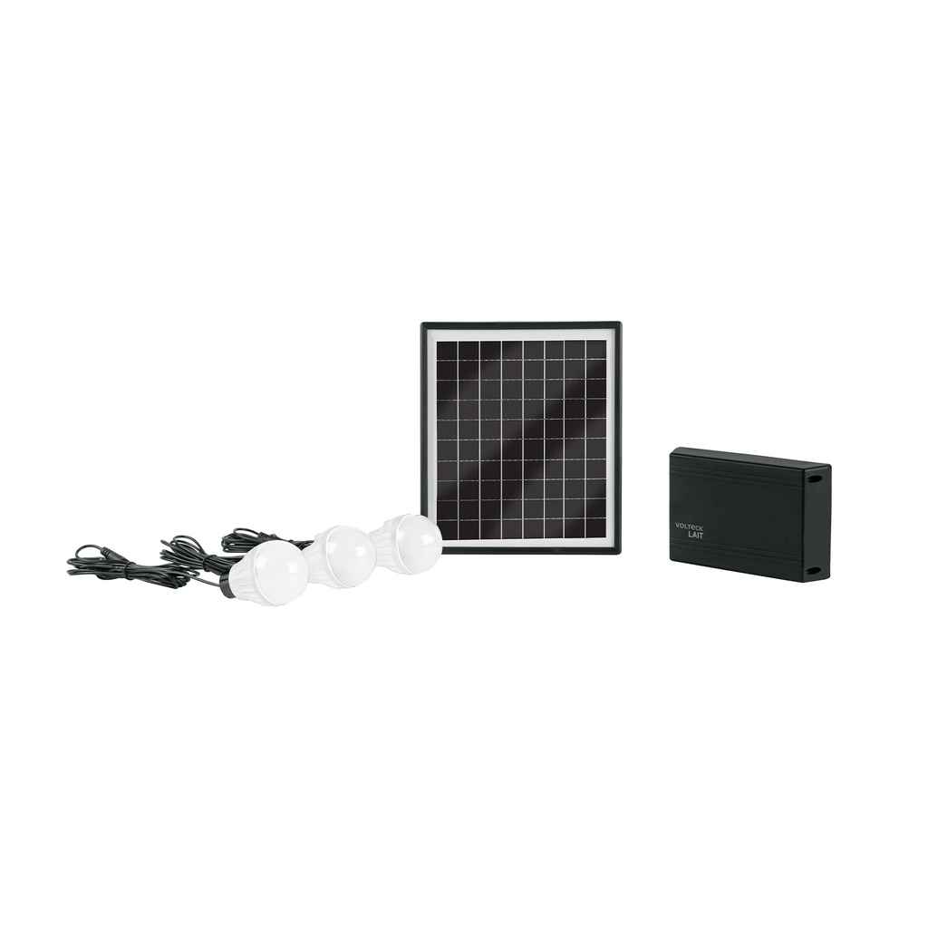 Sistema de iluminación Solar 6 W con 3 lámparas LED, VOLTECK