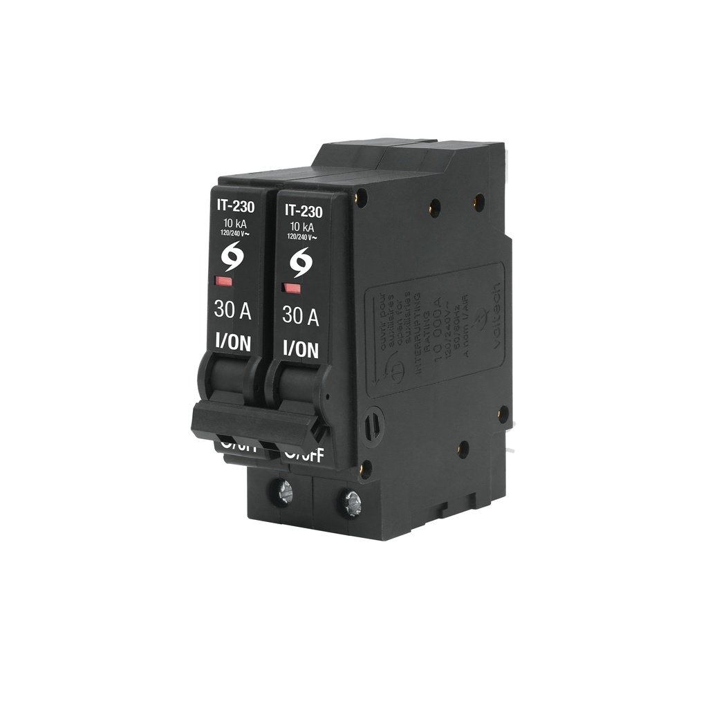 Interruptor de 2 polos 30A, enchufable, a granel, VOLTECK
