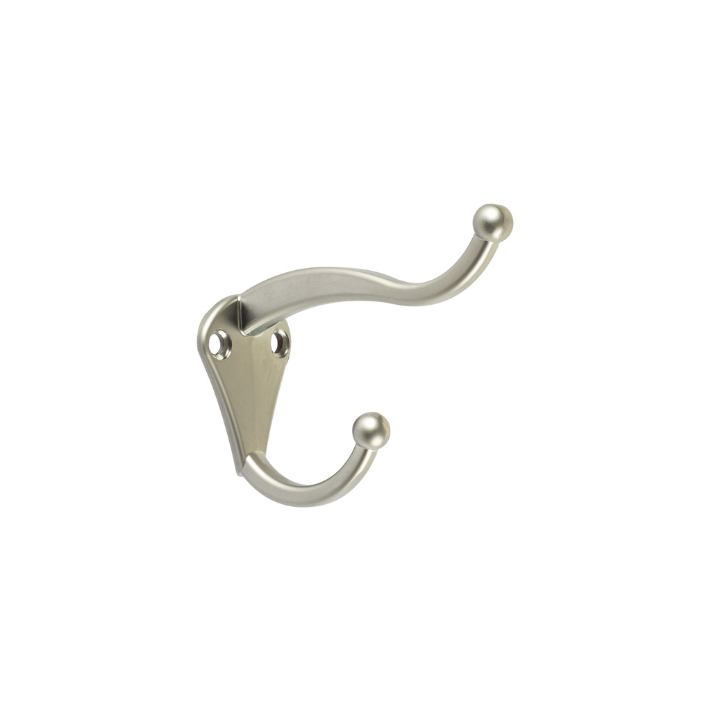 Gancho doble largo y corto tipo perchero,chico, cromo mate - Pag 595