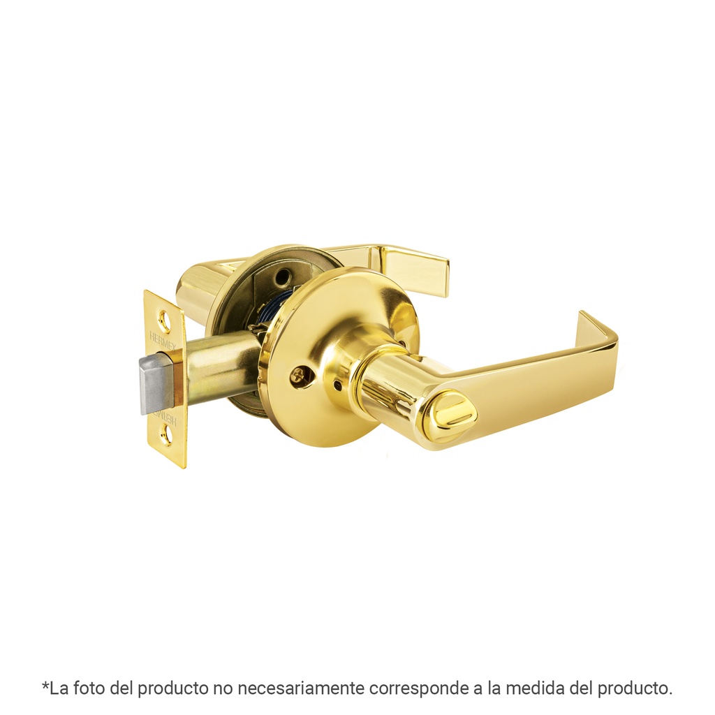 Cerradura manija 'Siena' p/recámara, latón, cilindro latón