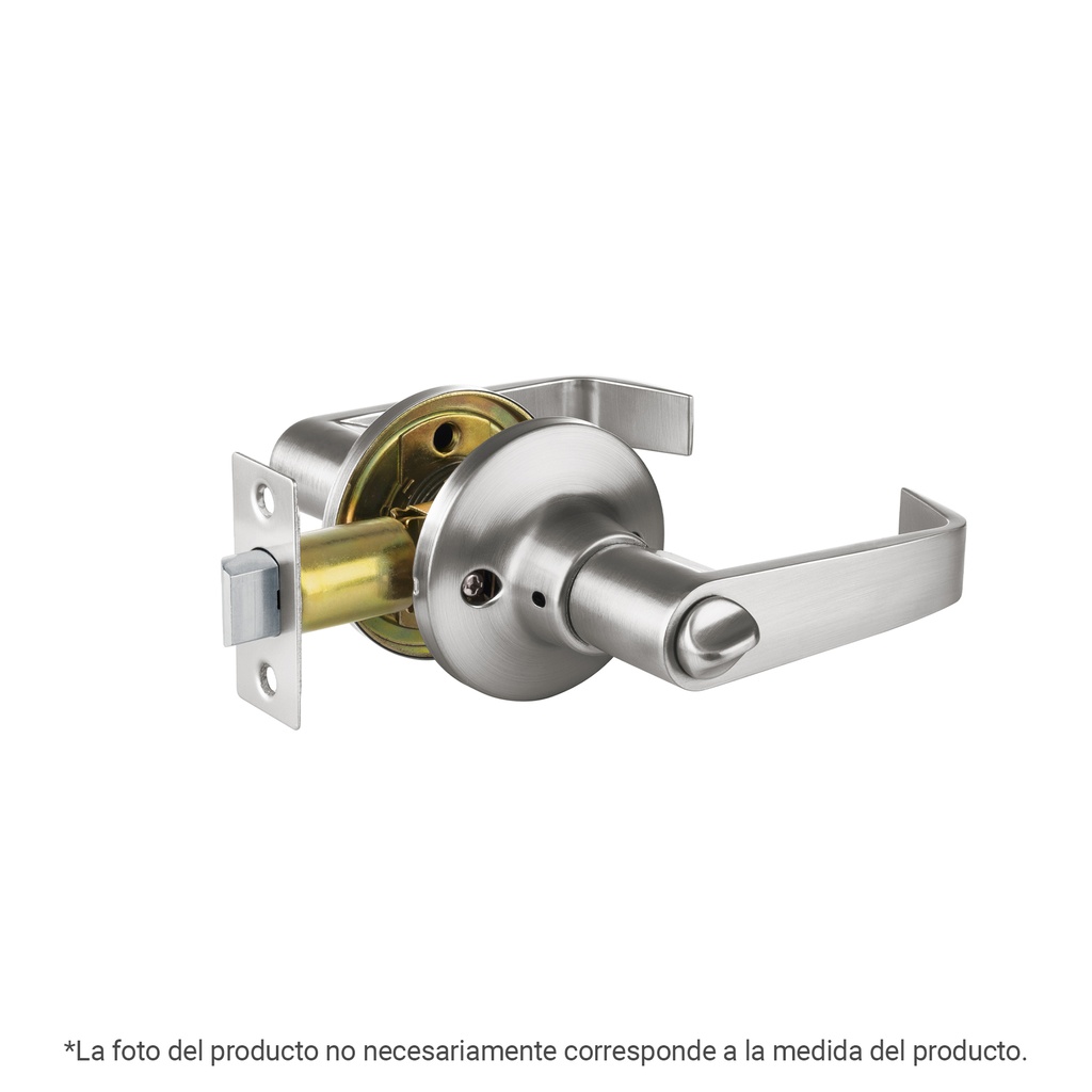 Cerradura manija 'Siena' p/recámara cromo, cilindro de latón
