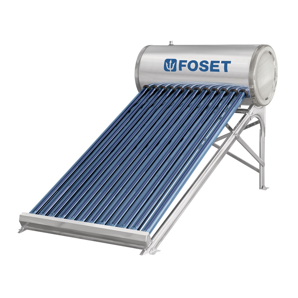Calentador solar de agua, 12 tubos, 150L, 4 personas, Foset