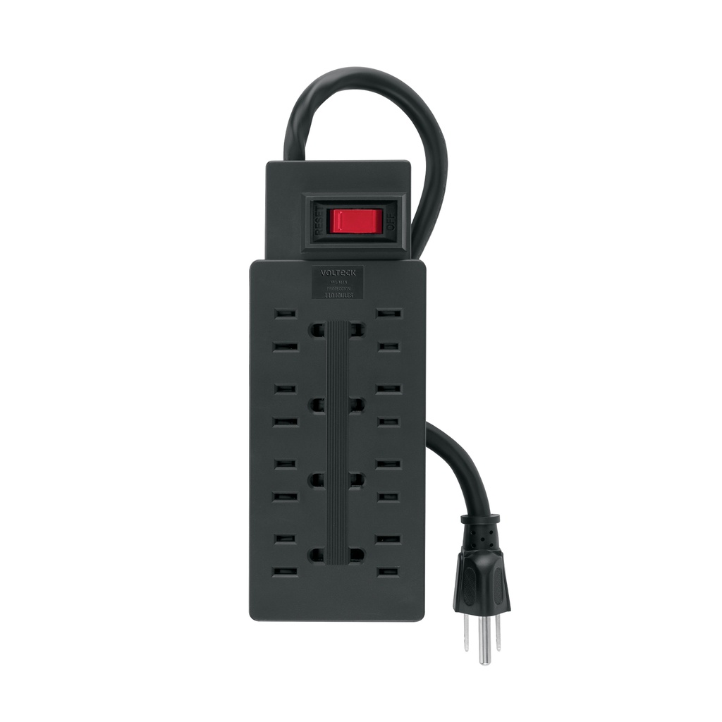 [T48793] Multicontacto uso rudo 8 entradas sup. de picos 460 J, negro