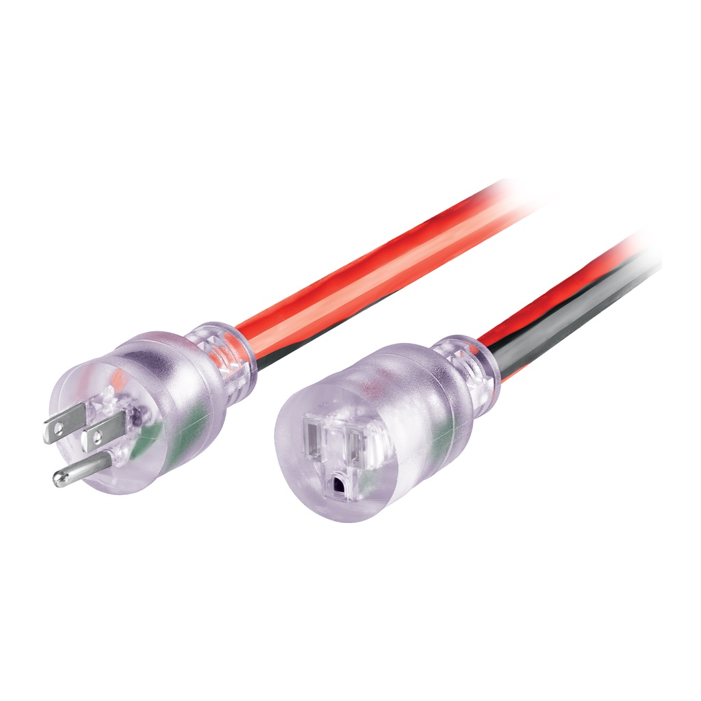 Extensión reforzada aterrizada 100% cobre, 10 m, calibre 10