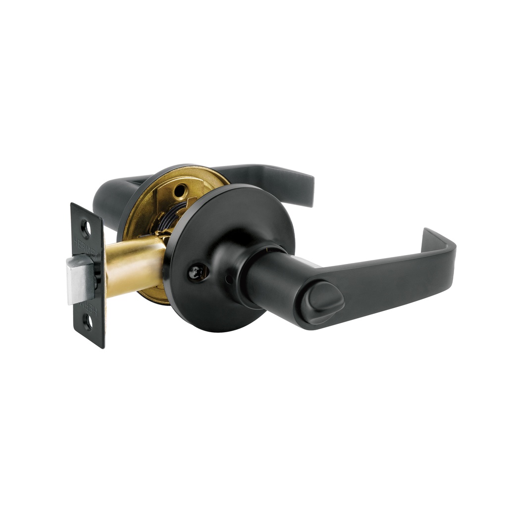 Cerradura manija 'Siena' p/baño, negro, cilindro latón